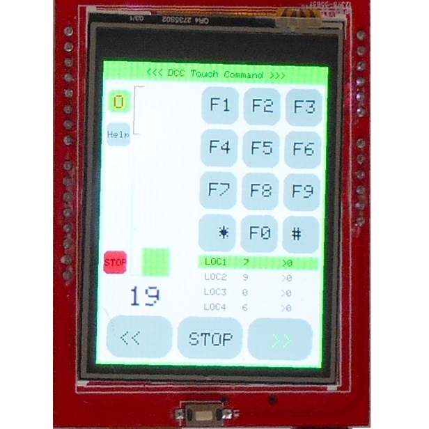 Pantalla principal DCC Touch Command con Arduino UNO