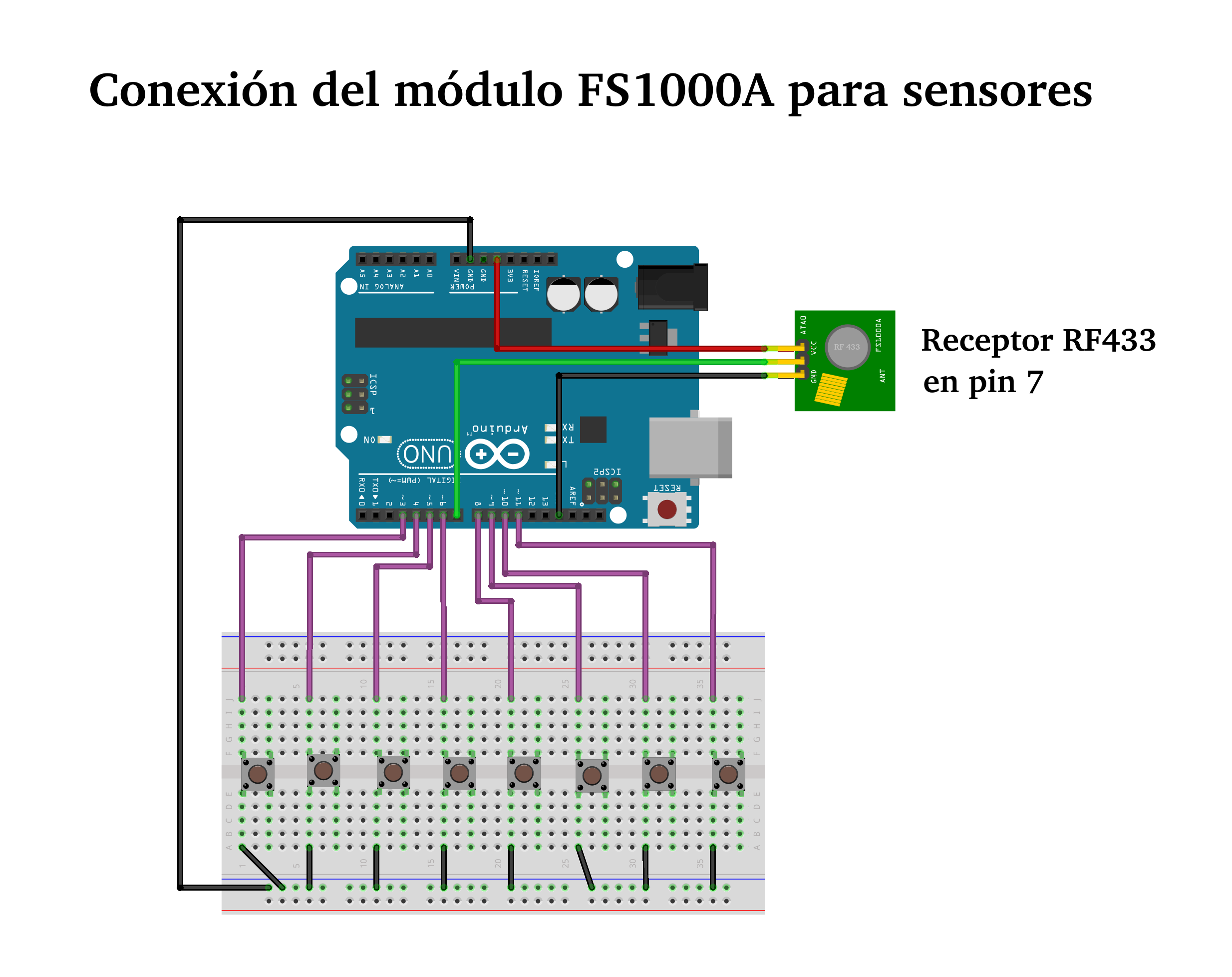 Fritzing conexión emisor rf433