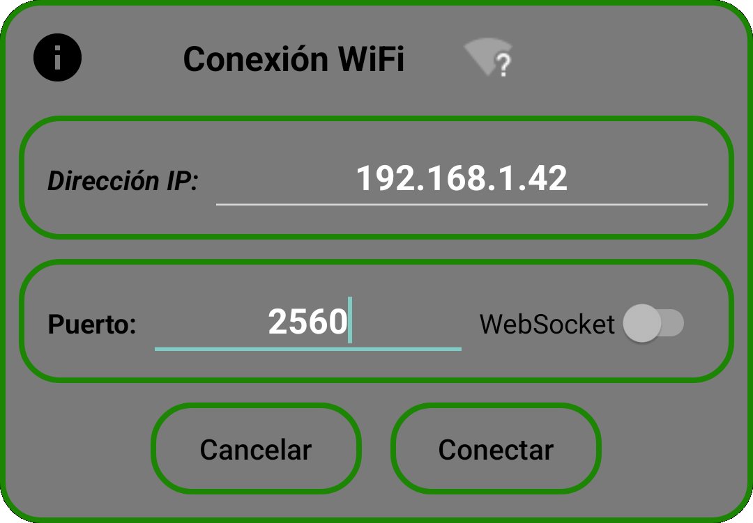 Dialogo de conexión wifi