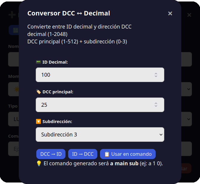 Simulador de animaciones día y noche para DCCpp LMD
